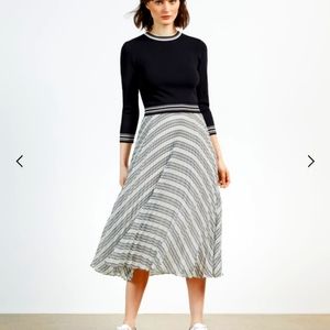 Ted Baker Lantai Knit Bodice Mockable Dress, size UK 6 ( US 14), blue and white